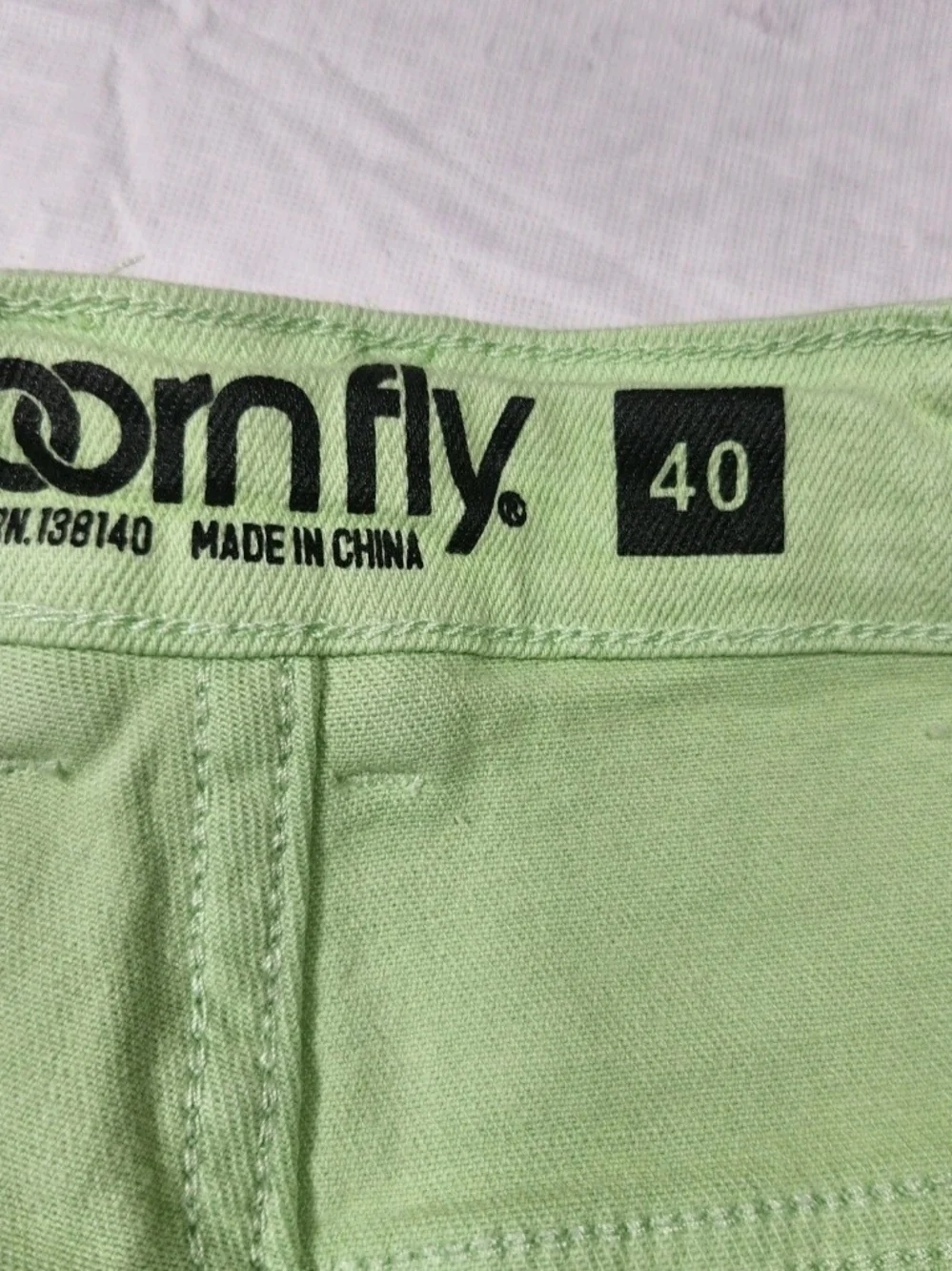Born Fly Men's Shorts Green Denim Stretch Size 40 NWT 05